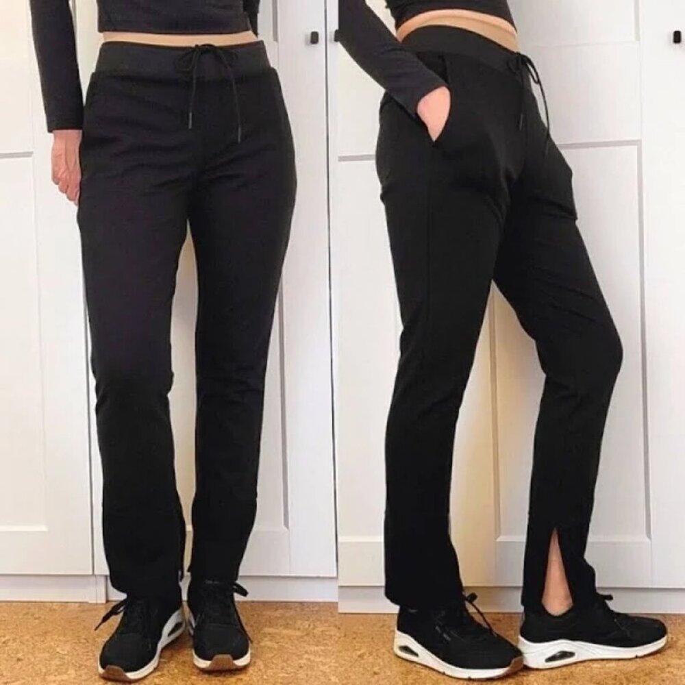 NWT ATHLETA High Rise Split Hem Jogger Pant 5 Pockets Black 6